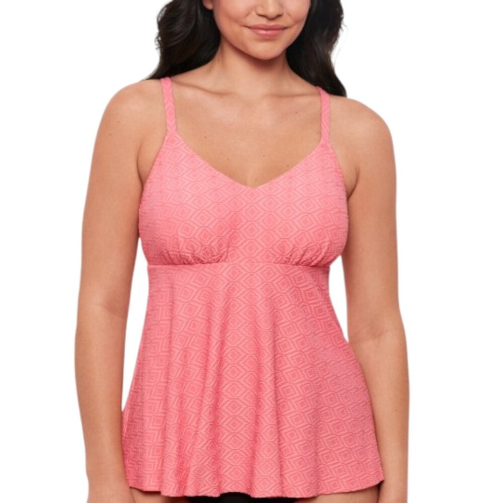 NWT Swim Solutions Women's Textured Underwire Tankini Top